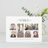 Monogram fotocollage feestdagenkaart (Staand voorkant)