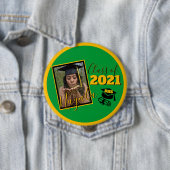 Monogram & Fotogroen|Gold-Afstuderen Ronde Button 4,0 Cm (In situ)