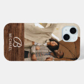 Monogram Fotohout Grain Timber Persoonlijke naam Case-Mate iPhone Case (Achterkant (horizontaal))