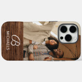 Monogram Fotohout Grain Timber Persoonlijke naam Case-Mate iPhone Case (Achterkant (horizontaal))