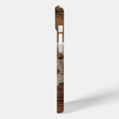 Monogram Fotohout Grain Timber Persoonlijke naam Case-Mate iPhone Case (Achterkant / Links)