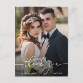 Monogram Fotoscript Bruiloft Dank u Briefkaart (Voorkant)