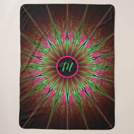 Monogram Fractal Sherpa Deken (Voorkant)