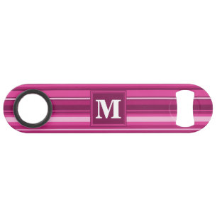 Monogram fuchsia strepen speed flessenopener