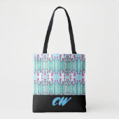 Monogram Funky Floral Boho Canvas tas (Voorkant)