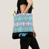 Monogram Funky Floral Boho Canvas tas (Dichtbij)