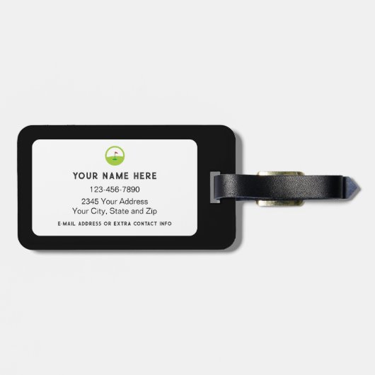 Monogram Funny Golf Saying Bag Personalized Bagagelabel (Achterkant horizontaal)