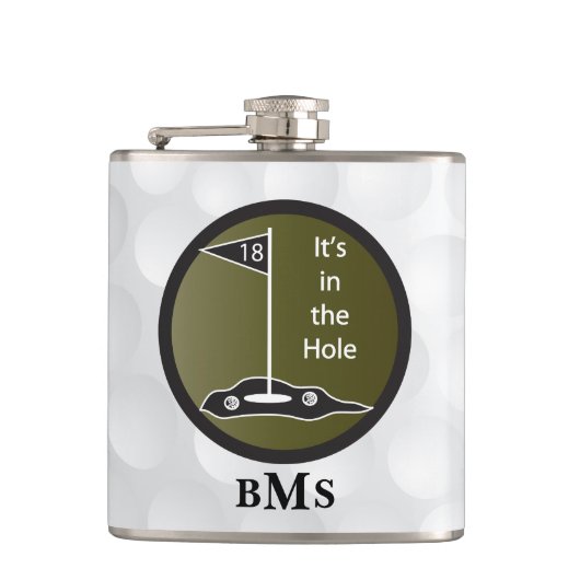 Monogram Funny Het is in de Hole Heupfles (Voorkant)