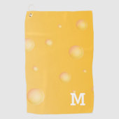 Monogram Funny Yellow Swiss Cheese Pattern Golfhanddoek (Voorkant)