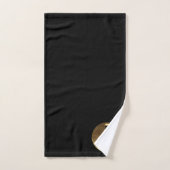 Monogram G Black en Gold Kijk Elegant Typografie Bad Handdoek (Handdoek)