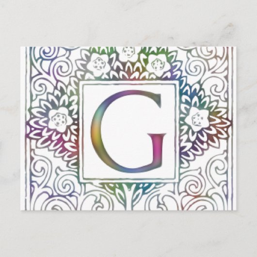Monogram G Briefkaart (Voorkant)