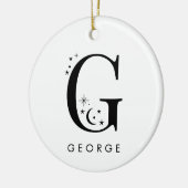 Monogram G Hemelse Naam Keramisch Ornament (Links)