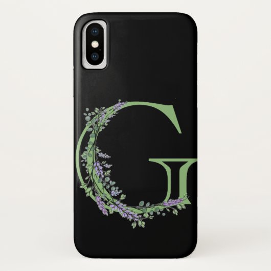 Monogram G Lavendel Eucalyptus Case-Mate iPhone Case (Achterkant)