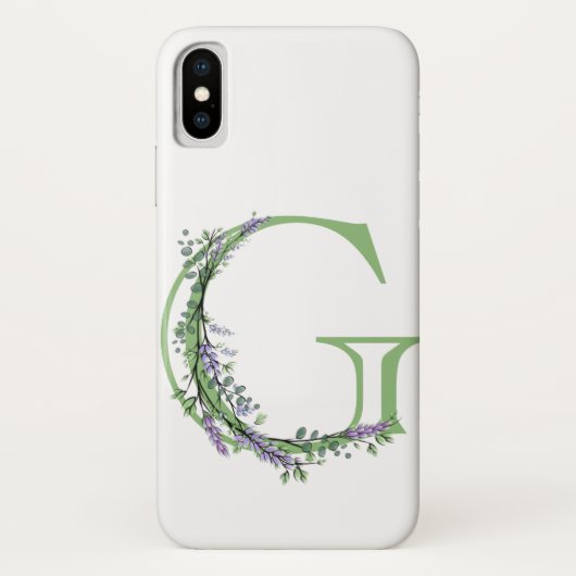 Monogram G Lavendel Eucalyptus Case-Mate iPhone Case (Achterkant)
