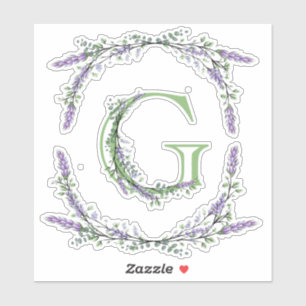 Monogram G Lavender Eucalyptus Sticker