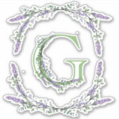 Monogram G Lavender Eucalyptus Sticker (Voorkant)