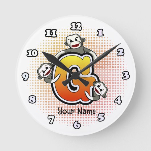 Monogram G Sock Monkey klok (Voorkant)