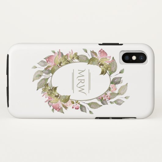 Monogram Garden Floral Case-Mate iPhone Case (Achterkant (horizontaal))