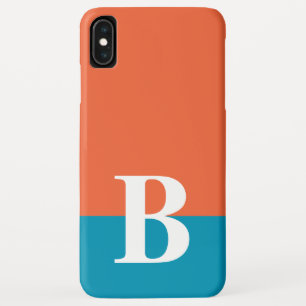 Monogram Geborduurd Eenvoudig Modern Oranje Blauw iPhone XS Max Hoesje