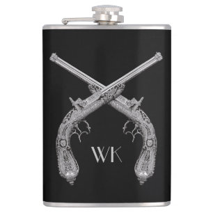 Monogram geCrossed Pistolen Zwart Heupfles