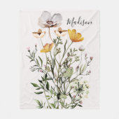 Monogram Gedroogd Wildbloemboeket Fleece Deken (Voorkant)