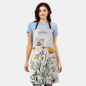 Monogram Gedroogd Wildbloemboeket Schort (Gedragen)