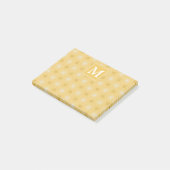 Monogram geel cirkelpatroon post-it® notes (Schuin)