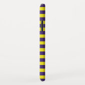 Monogram Geel en Paars Stripe Patroon Case-Mate iPhone Case (Achterkant/rechts)