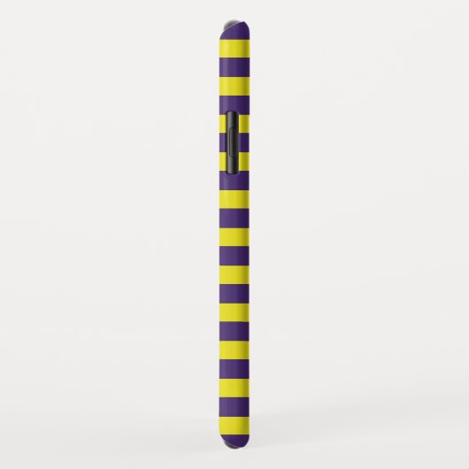 Monogram Geel en Paars Stripe Patroon Case-Mate iPhone Case (Achterkant/rechts)