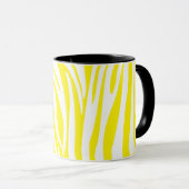 Monogram Geel en Wit Gestreept Zebrapatroon Mok (Voorkant rechts)