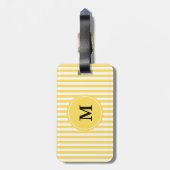 Monogram Geel en Witte Stripes Patroon Bagagelabel (Achterkant verticaal)