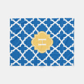 Monogram geel en zeemacht | Fleece Blanket (Voorkant (Horizontaal))