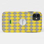 Monogram Geel Geel Geel Witte Argyle iPhone 5 Hoes (Achterkant (horizontaal))