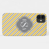 Monogram Geel Geel Witte Stripe Patroon Case-Mate iPhone Case (Achterkant (horizontaal))