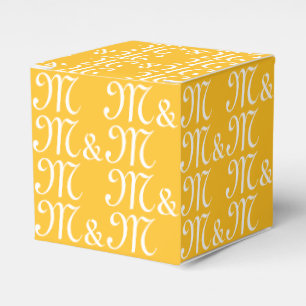Monogram geel geschenk Initialen van paar aanpasse Bedankdoosjes