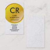 Monogram Geel grijs Patrooncharm Visitekaartje (Voorkant / Achterkant)