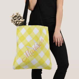 Monogram geel monogram voor zomergeel meisje draagtas