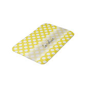 Monogram Geel White Trendy Fun Polka Dot Pattern Badmat (Gekanteld)