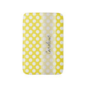 Monogram Geel White Trendy Fun Polka Dot Pattern Badmat (Voorkant Verticaal)