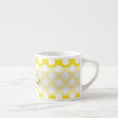 Monogram Geel White Trendy Fun Polka Dot Pattern Espresso Kop (Rechts)