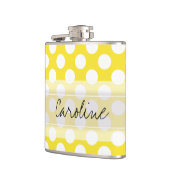 Monogram Geel White Trendy Fun Polka Dot Pattern Heupfles (Links)