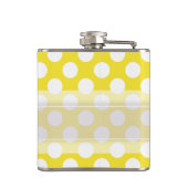 Monogram Geel White Trendy Fun Polka Dot Pattern Heupfles (Achterkant)