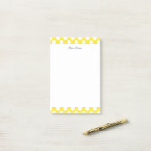 Monogram Geel White Trendy Fun Polka Dot Pattern Post-it® Notes (Op bureau)