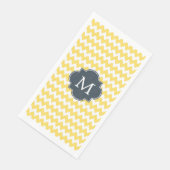 Monogram Geel, wit en houtskool Chevron Servet (Hoek)