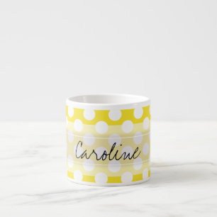 Monogram geel witte tonnagebelplaat espresso kop