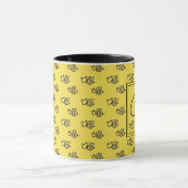 Monogram geel zomerbijenpatroon mok (Midden)