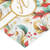 Monogram gekrulde kerst bloem medium tafelloper (Hoek)