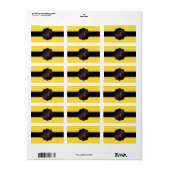 Monogram gele chevrons etiket (Full Sheet)