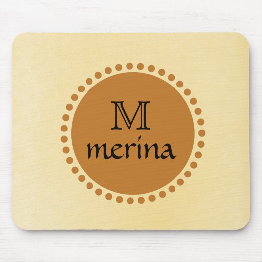 Monogram Gele goudcirkel Muismat (Voorkant)