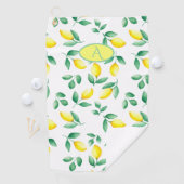 Monogram Gele Lemons Waterverf Golfhanddoek (Insitu)